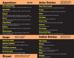 View Desi Wok Page 1 Menu