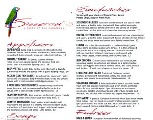 View Sisserou's Dinner Menu