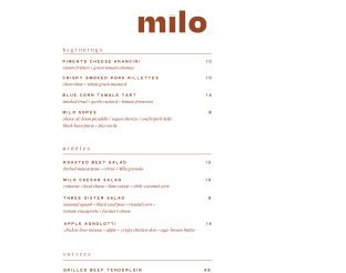 Preview of View Milo at The Ellison's Menu