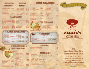 View Zapata's Mexican Grill Menu