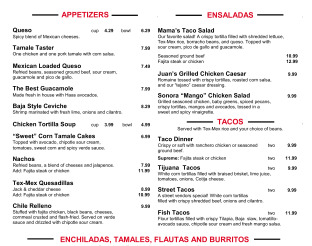 View Mama Roja Menu