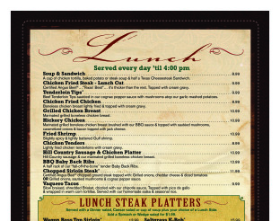 View Saltgrass Steak House Lunch Menu