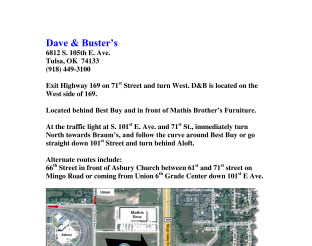 View Dave & Buster's Directional Map
