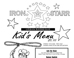 View Iron Starr Urban Bar-B-Q Children's Menu