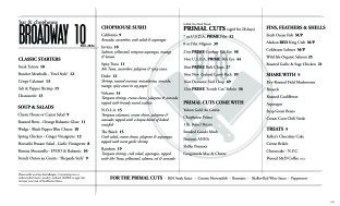 View Broadway 10 Bar & Chophouse Menu