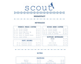 Scout Breakfast Menu