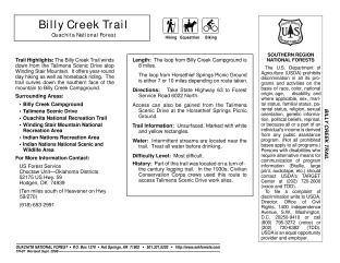 View Billy Creek Trail Map