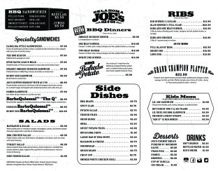 Oklahoma Joe's Barbecue Menu