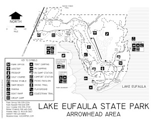 View Arrowhead Area at Lake Eufaula State Park Map
