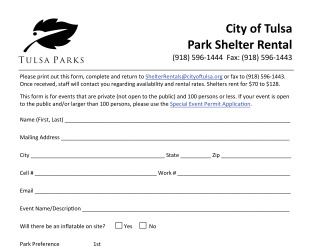 View Shelter Reservation Form