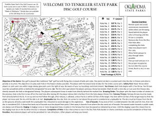 Disc Golf Course Map at Tenkiller State Park