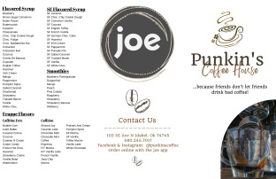 View Punkins Coffee House Menu
